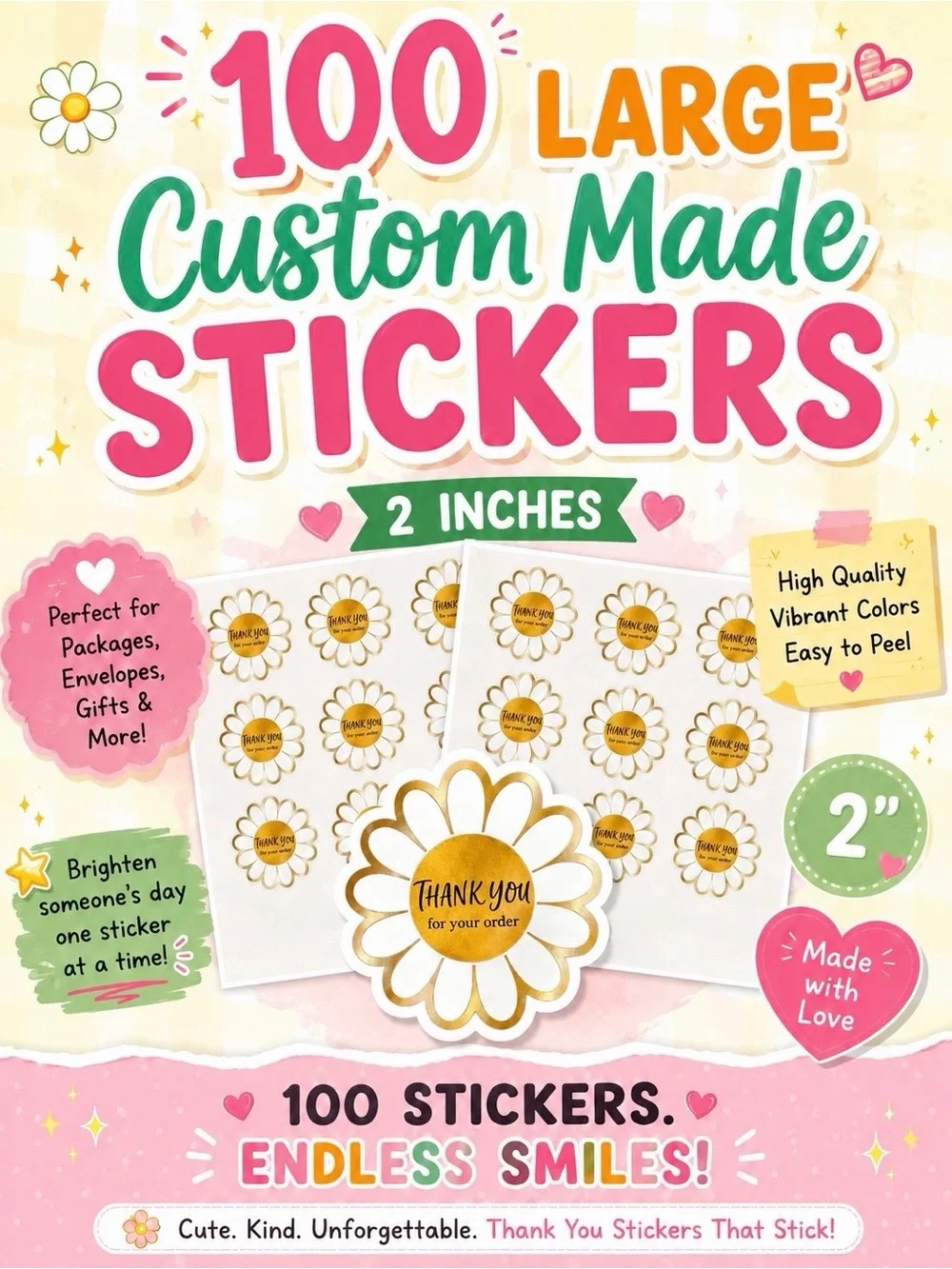 175PC Bundle. 25 XL Poly Mailers, 25 Cellophane Bags, 25 Cards & 100 Stickers - Picture 5 of 8